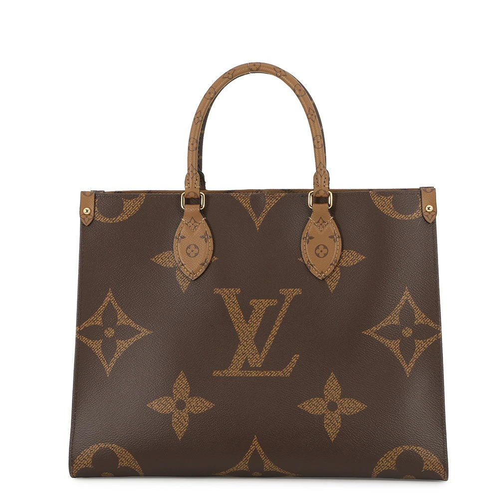 Louis Vuitton Monogram Reverse Giant On The Go Tote Bag Handbag Shoulder